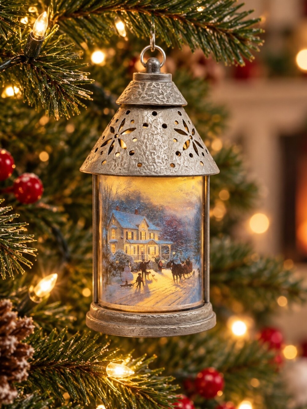Hallmark Keepsake Thomas Kinkade Home for the Holidays 2003 Lighted Ornament